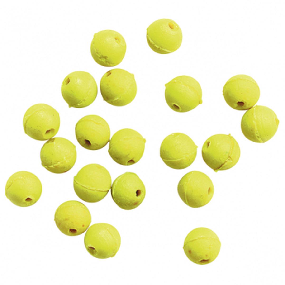 Rubber beads (round, yellow,  8 mm)